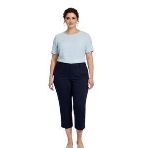 Chaps Navy Blue Cropped Pants | Size 16W | Classic & Comfortable
